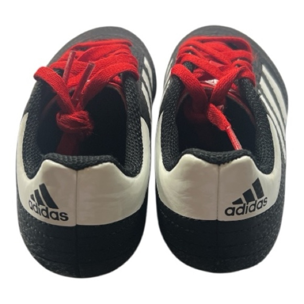 Adidas Kids Black Cleats with Red laces and White Stripes - Picture 6 of 6